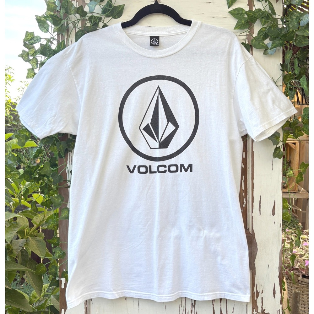 Volcom Stone Graphic T-Shirt Mens Medium White Short Sleeve Crewneck Skate Tee